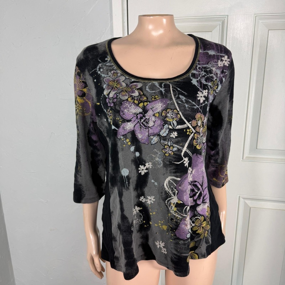 Vintage y2K Vanilla Sugar Women's Top Shirt 2X Cotton 3/4 Sleeve Baby tee D3-30